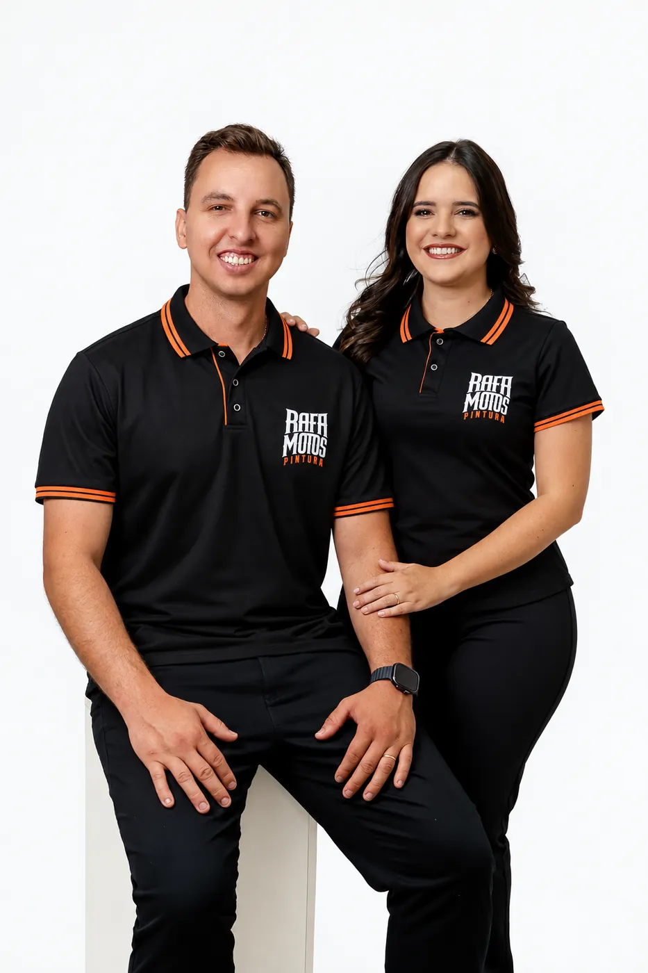 Camisas polo pretas da Rafa Motos Pintura